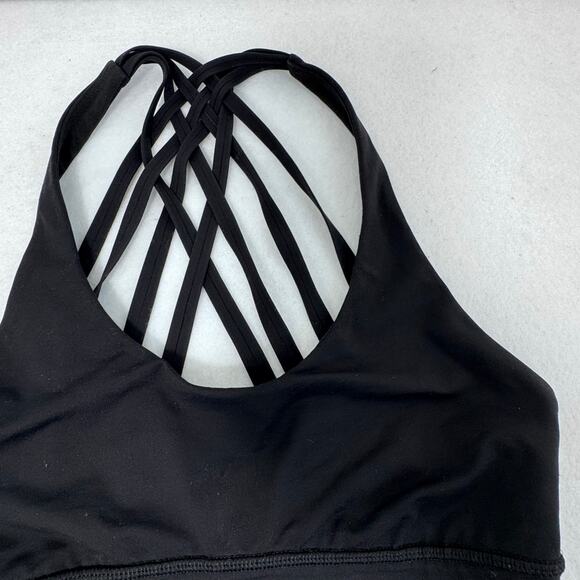Lululemon Free To Be Moved Bra Size 4 Black Strappy Longline Luxtreme sport - Picture 6 of 6